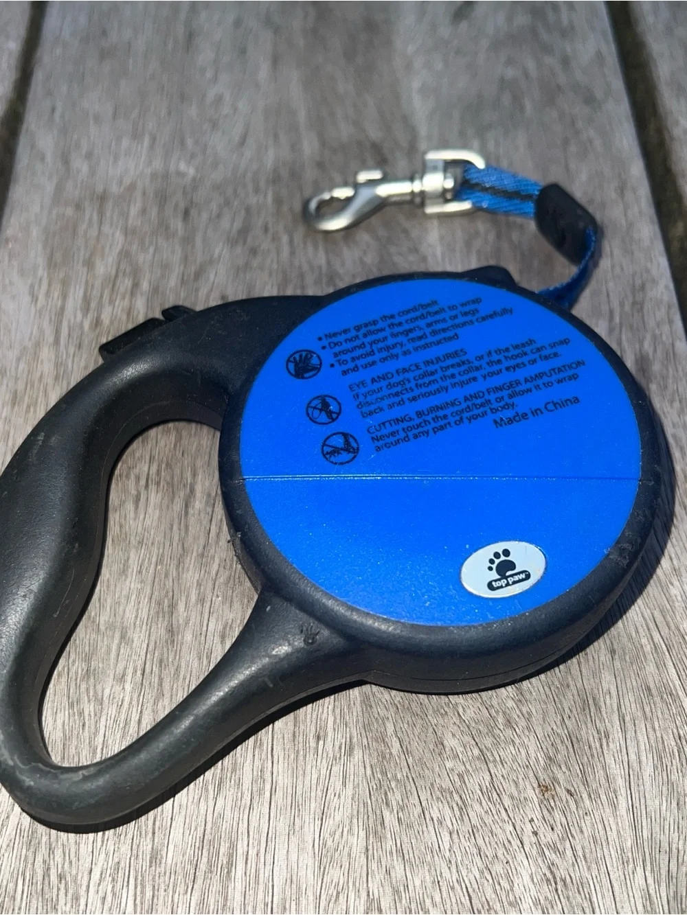 Black and Blue Top Paw Retractable Dog Leash 10 Feet